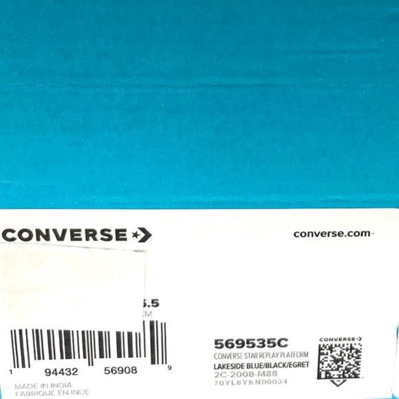 Converse Women's 569535C Star Replay Platform Lakeside Blue Faux Leather Sneaker - Picture 9 of 9